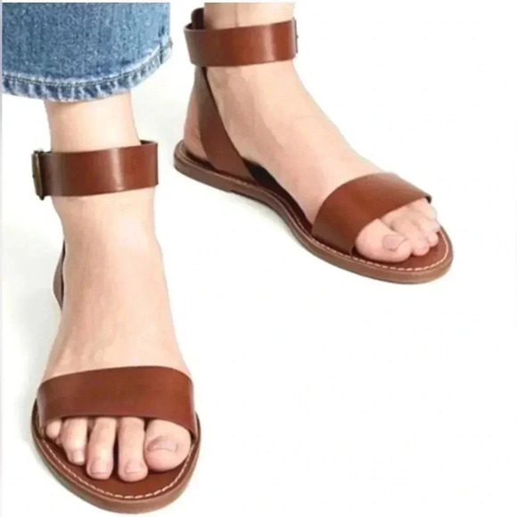 Madewell Shoes - 🤎 Madewell The Boardwalk Ankle Strap Leather Sandal Women’s Size 8.5 EUC